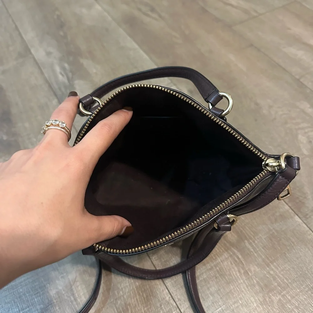 Coach Dark Brown Leather Crossbody Bag and Wallet - Picture 3 of 10